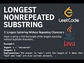 LeetCode - #3 Longest Substring Without Repeating Characters (Medium) - Java Tutorial