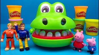Brandweerman Sam en Peppa Big gaan met Play-Doh en de Krokodil spelen