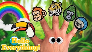 Rainbow Jungle Animals Finger Family | Kids Songs and Nursery Rhymes