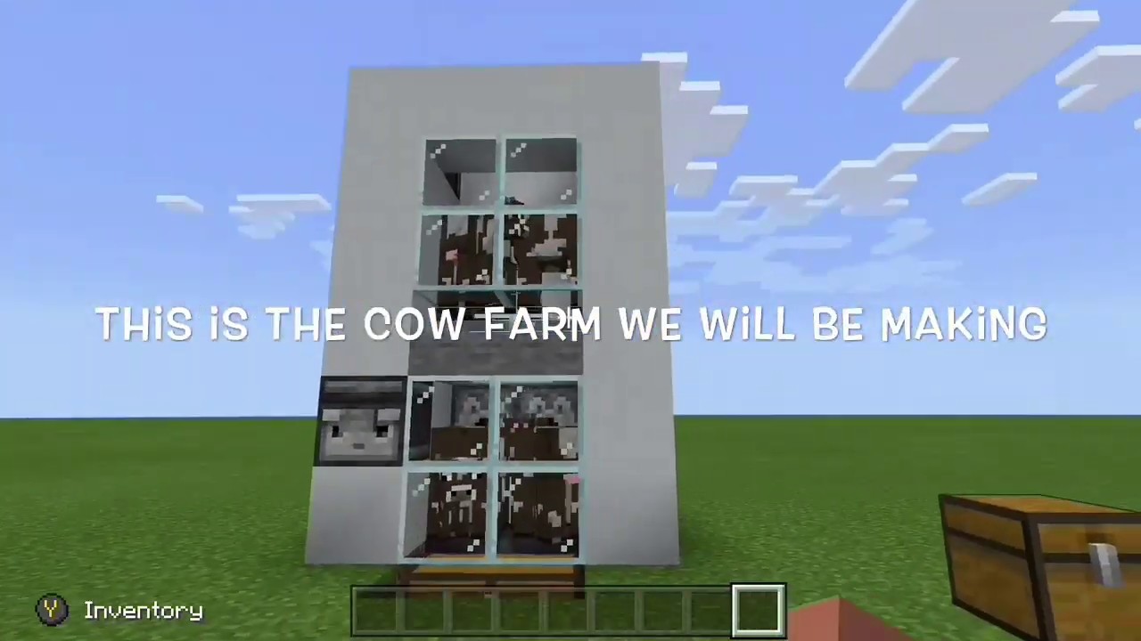 Easy Cow Farm | Minecraft Bedrock Tutorial - YouTube