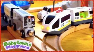 30 Minute Compilation of BRIO Trains, MTA Subway Toys with Wooden Tracks | MTA Subway Trains