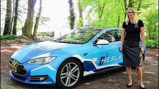 Een omgebouwde Tesla, de Hesla van Max Holthauxen op waterstof getest!