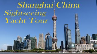 4K Cruising the Huangpu River in Shanghai, China: Spectacular Skyline Views, Numerous Ships \u0026 Boats