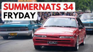 Summernats 34 FRYDAY With JBens - Burnouts, Top 60 \u0026 Cruise Route