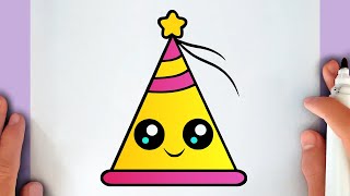 HOW TO DRAW A CUTE PARTY HAT