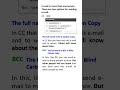 what is cc and bcc in mail sending process shorts