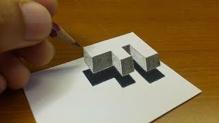Very Easy!! How To Drawing 3D Floating Letter "F"  - Anamorphic Illusion - 3D Trick Art on paper