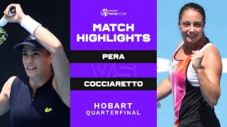 Elisabetta Cocciaretto vs. Bernarda Pera | 2023 Hobart | WTA Match Highlights