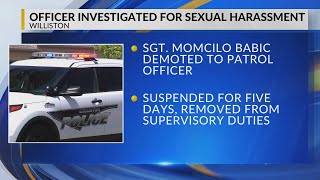 Williston Police officer demoted after sexual harassment investigation
