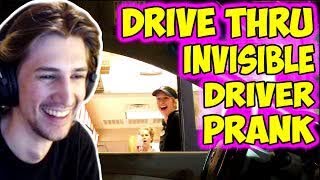 xQc Reacts to Drive Thru Invisible Driver Prank \u0026 Random Videos