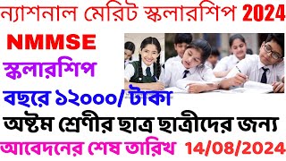 NMMS SCHOLARSHIP 2024।Class 8 scholarship 2024।NMMSE 2024।