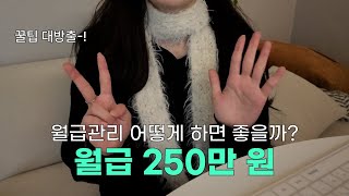 월급 250만원 직장인 현실적인 월급관리 방법 (지출, 저축, 투자 공부법까지)