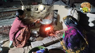 🌚रात के खाने में पराठे आलू कचालू बनाया | Village Evening 🌆Special Winter Rain Dinner Routine