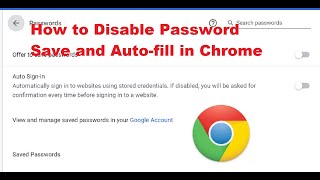 How to disable Password Save & Auto-fill in Chrome | Google Chrome #googlechrome #chromebrowser