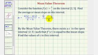Ex 3: Mean Value Theorem -- Rational Function
