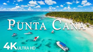 FLYING OVER PUNTA CANA (4K UHD) - Amazing Beautiful Nature \u0026 Relaxing Music - 4K Video ULTRA HD