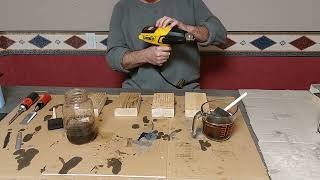 An aged look using Vinegar, steel wool and tea