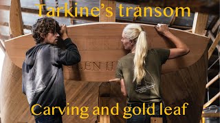 Gold leaf on our hand carved wooden transom (EP 3)