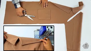 How to cutting and sewing a women's jacket with raglan sleeves Step by step | sewing coat tutorial