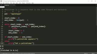 Python Programming Series (Strings 3): An example with palindromes