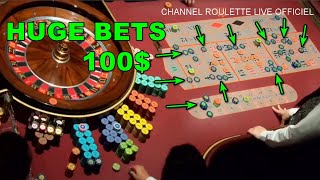 WATCH HUGE BETS 100$ IN TABLE IN ROULETTE FANTASTIC IN CASINO BIG OF 02/01/2025