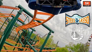 Steel Lasso Front Seat On Ride POV 5K 60FPS | Vekoma Suspended Coaster | Frontier City Oklahoma City