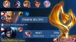 WHEN 6K MATCHES GLOBAL ALUCARD ENTER SOLO IN MLBB RISING LEAGUE!! (auto win?)