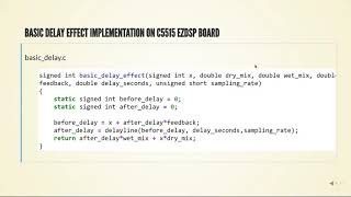 BEAP - 05 Basic Delay Effect - 06 Basic Delay Effect Implemented in C