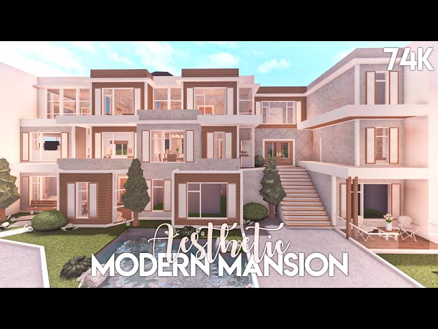 Aesthetic Bloxburg Modern Mansion Small 2 Story Blush Modern House