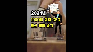 2024년 1000대 기업 CEO 출신 대학 순위