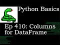 Python Basics Pandas DataFrames Columns