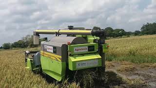 Agrotech Eco Rice Havester Frist work Stuck in mud