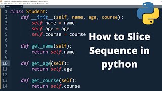 Slice a sequence in python