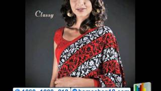 Homeshop18.com - Designer Red Net Saree with Embroidery by Aanya