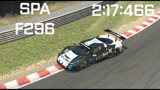 iRacing Ferrari Challenge 24S3 (Ferrari GT3) SPA (2:17:466)-(Test VRS Lap Temperature)