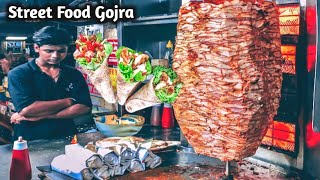 A young boy making shawarma in street food Gojra | how to make shawarma | shawarma recipe