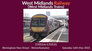 West Midlands Railway (WMT) | 170514+170535 | Birmingham New Street - Wolverhampton