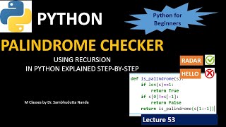 🔁 "Palindrome Checker Using Recursion | Python Explained