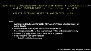 Java IllegalArgumentException When Create External Table In Spark