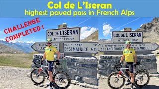 Col de L'Iseran - downhill the highest paved pass in French Alps road bike stage of Tour de France