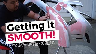 How To Prepare Front Bumper For Paint!  Bondo and Sanding on the E63 AMG bumper.