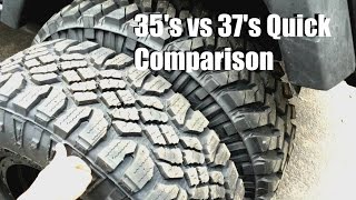 35s vs 37s Comparison Jeep Wrangler