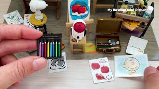 Miniature installation Re-ment Snoopy Art Studio ASMR