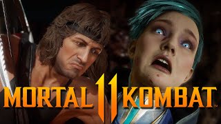 All Kombatants Getting Scared By "Mission Accomplished" Rambo Outro! | Mortal Kombat 11 Ultimate