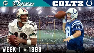 Peyton Manning's FIRST Game! (Dolphins vs. Colts, 1998) | NFL Classic Game Highlights