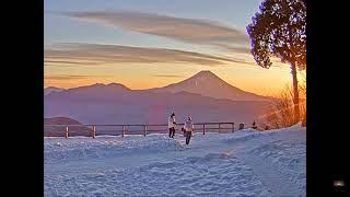 2023年1月12日 七面山（標高1,982m）から見た美しい富士山とご来光映像