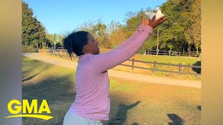 Mother has touching moment while releasing dove for son who died