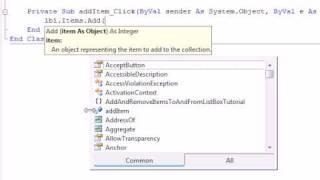 VB.NET - How to Add or Remove Items In a listbox - Detailed Tutorial