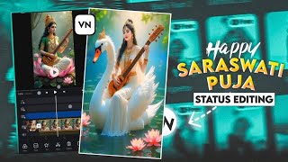 How To Edit Sarswati Puja Trending Reels Video 🤔 Sarswati Puja Status Video Kaise Banaye ❣️#vneditor