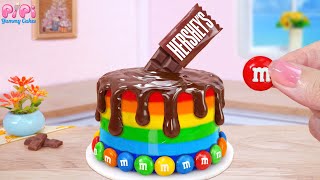 Mini Cake Perfect💖Making Miniature Rainbow Chocolate M\u0026M Hershey Buttercream Cake🌈Pipi Yummy Cake